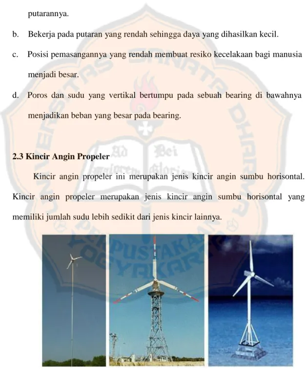 Gambar 2.8 Kincir Angin Propeler (Sumber : 