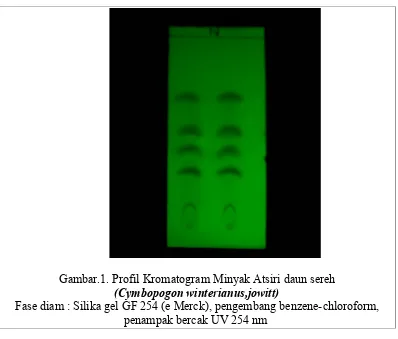 Gambar.1. Profil Kromatogram Minyak Atsiri daun sereh