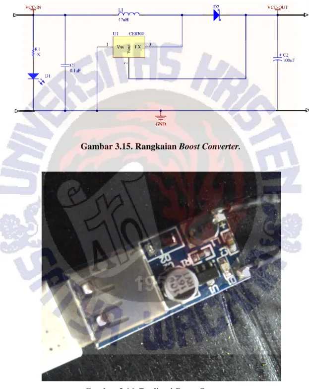 Gambar 3.15. Rangkaian Boost Converter. 