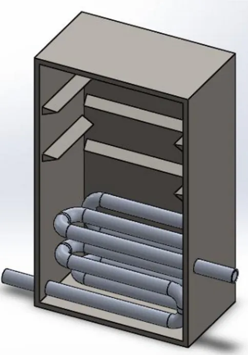 Gambar 5. Desain Ruang Pengering Tipe Fire-Tube Dengan Bevel Hasil Simulasi