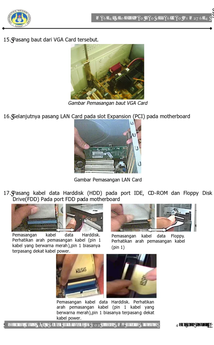 Gambar Pemasangan baut VGA Card 