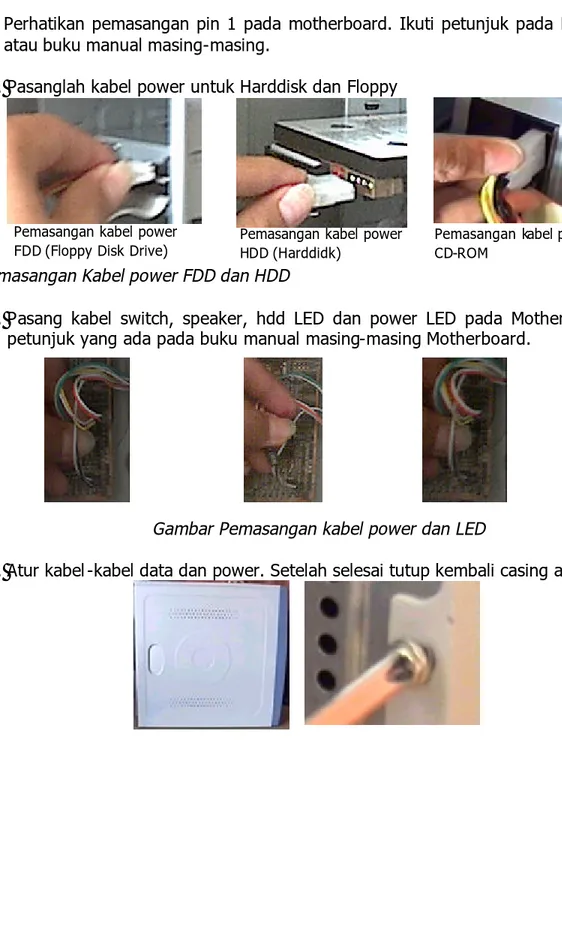 Gambar Pemasangan kabel power dan LED 