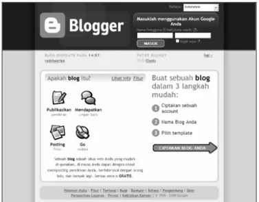 Gambar 1.3 Homepage blogger 