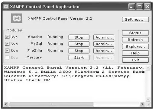 Gambar 4.10 : XAMPP Control Panel Application 