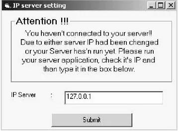 Gambar 4.16 : Layar IP server setting 