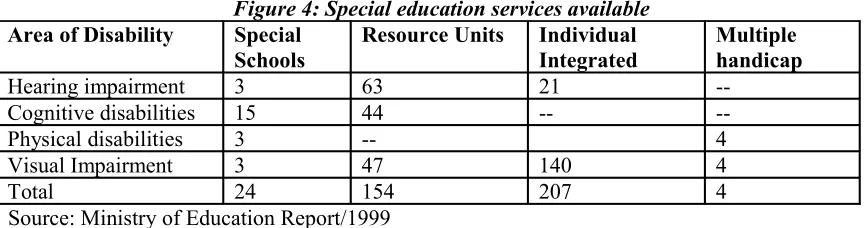 Figure 4: Special education services available