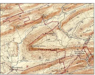 Gambar 5-11  Peta Topografi Lipatan : Pola Aliran Trellis dan Penjajaran Bukit 