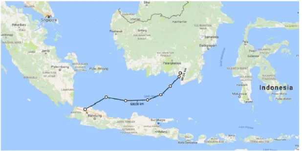 Gambar 1-1 Rute Kapal 