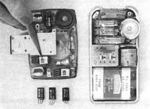Gambar 2.16 Bantuan pendengaran Maico sebelum dan setelah transistor, dari  Fortune 1953/03 