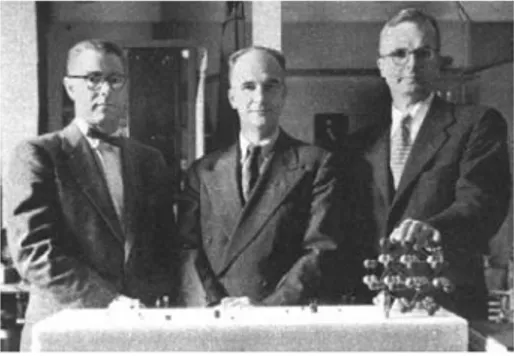 Gambar 2.17 Morton, Shockley, White yang mengembangkan transistor, dari  Fortune 1953/03 