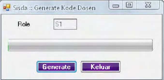 Gambar 5.41 Tampilan untuk Meng-generate Kode Dosen 