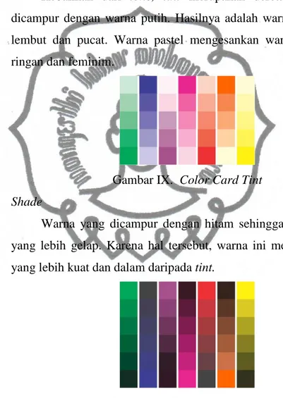 Gambar X.  Color Card Shade 