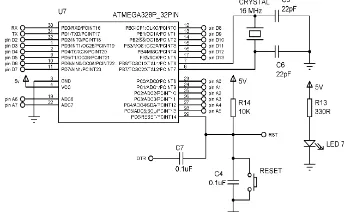 Gambar 2 Rangkaian sistem Arduino Pro Mini 