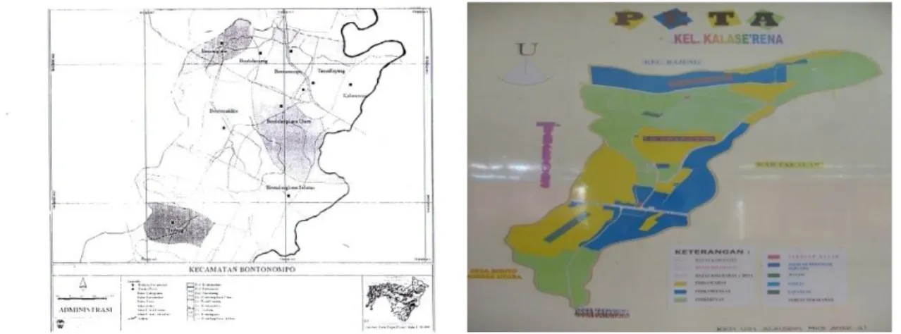 Gambar 1.  Peta Kabupaten Gowa dan Dusun Giring-Giring 