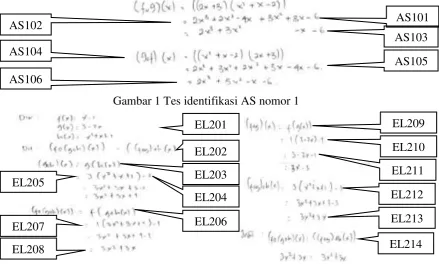 Gambar 1 Tes identifikasi AS nomor 1 