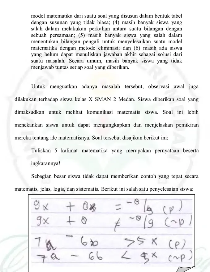 Gambar 1.2 Hasil Observasi Jawaban Siswa 