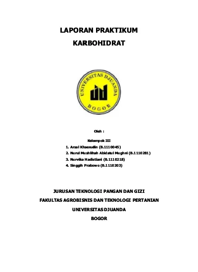 Laporan Praktikum Karbohidrat