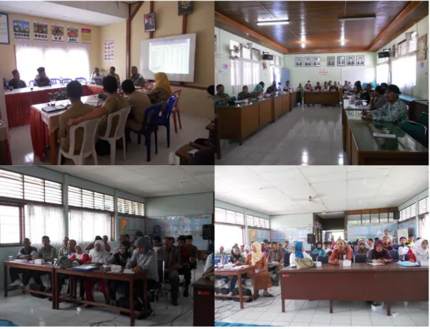 Gambar 2. Kegiatan pelaksanaan PRA/KKP lokasi pendampingan SL-PTT padi sawah    di Kabupaten Agam dan Kota Padang 