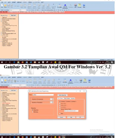 Gambar 3.2 Tampilan Awal QM For Windows Ver. 5.2 