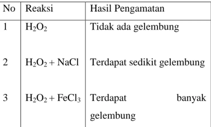Tabel  1.1  Hasil  Pengamatan  Pengaruh  Luas  Permukaan  Terhadap 