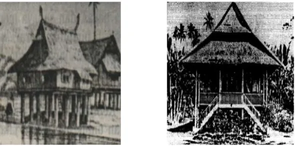 Gambar 1. Foto Rumah Wuloan Tahun 1800 dan 1990 