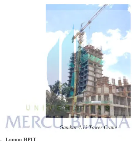 Gambar 4.13 Tower Crane  4.2.1.  Lampu HPIT 