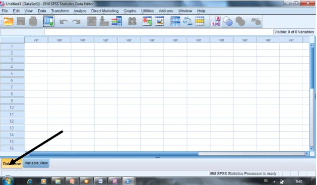 Gambar 2. Lembar data editor kedua “Variabel View”