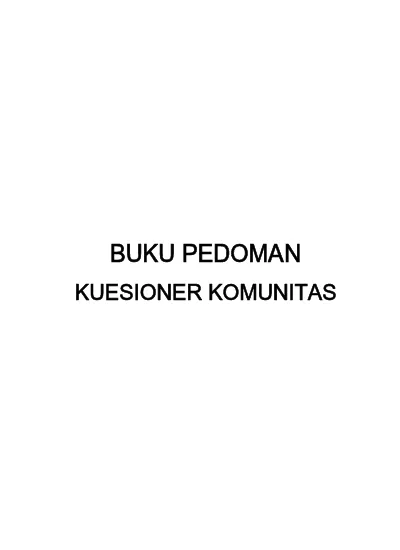 Buku Pedoman Kuesioner Komunitas 7697