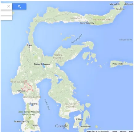 Gambar 1.3 Lokasi Kabupaten Tana Toraja   (Sumber: Google Earth) 