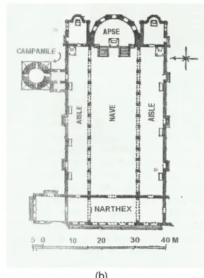 Gambar  2.1.2.5.  |  Denah  Lengkap  Gereja    Basilikan  St.  Peter  (a);  dan  Denah  gereja  St