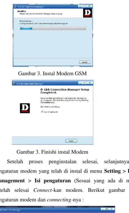 Gambar 3. Instal Modem GSM