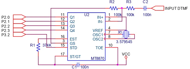 Gambar 2. Rangkaian dekoder DTMF   