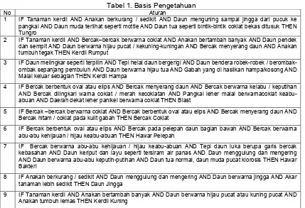 Tabel 1. Basis Pengetahuan 