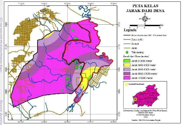 Gambar 15  Peta kelas jarak daridesa.