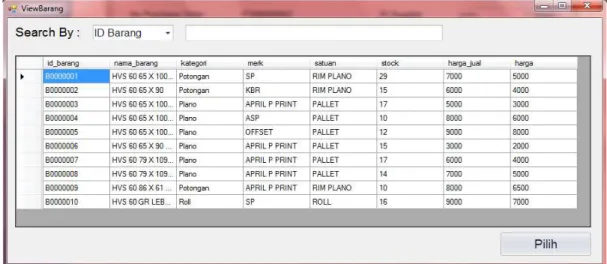 Gambar 14. Form View Barang 