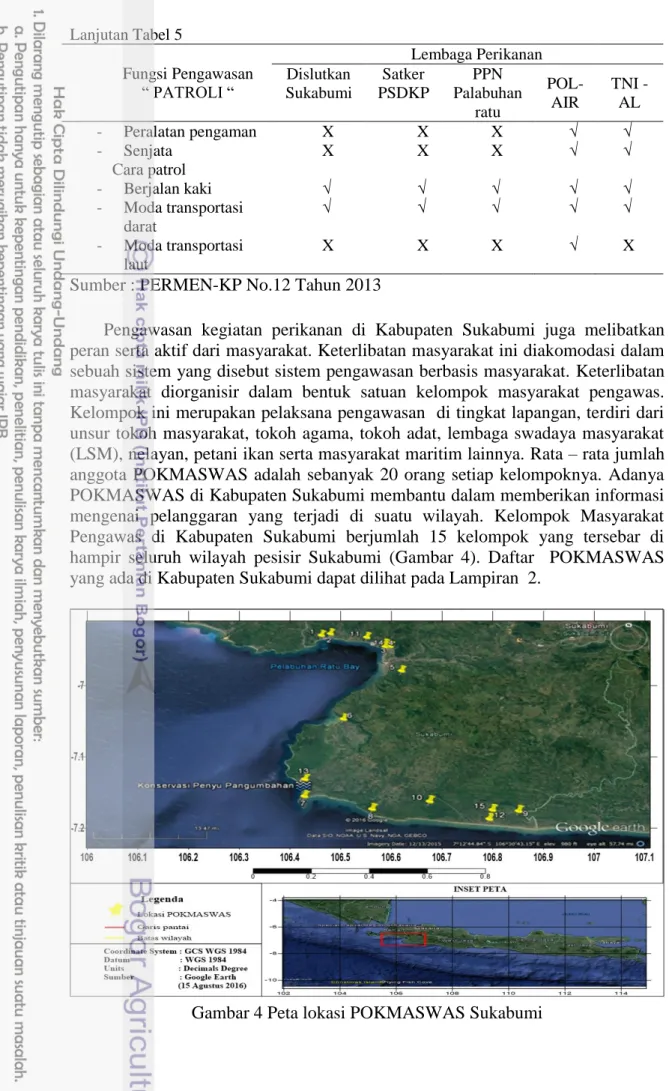 Gambar 4 Peta lokasi POKMASWAS Sukabumi 