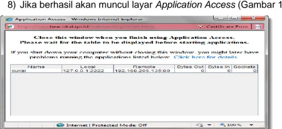 Gambar 1.7 Layar Application Access 