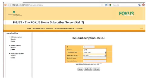 Gambar 3.2. Tampilan pengaturan IMS Subscription (1) 