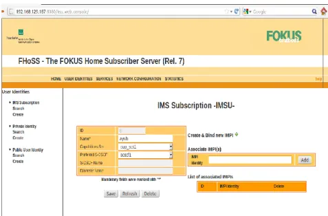 Gambar 3.3.Tampilan pengaturan IMS Subscription (2) 