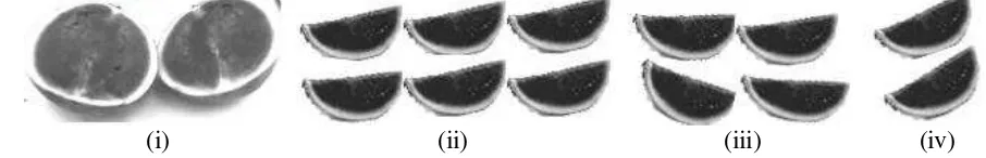 Gambar 3: Potongan semangka dalam menyelesaikan contoh soal  