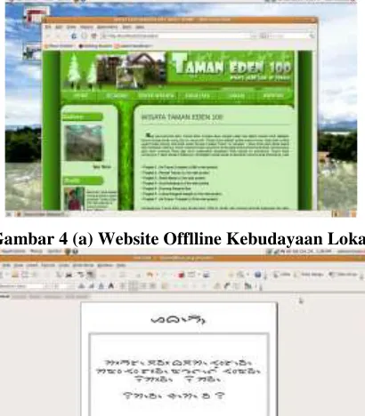 Gambar 4 (a) Website Offlline Kebudayaan Lokal 