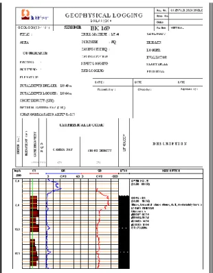 Gambar 3.3. Tampilan dari data  LAS file (PT. Bukit Asam, 2014) 