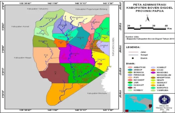 Gambar 1. Peta lokasi penelitian  1.  Jenis Data, Sumber Data dan Alat 