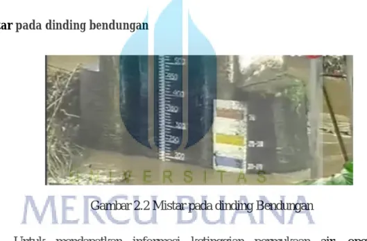 Gambar 2.2 Mistar pada dinding Bendungan  