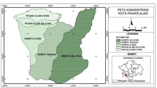 Gambar 1. Peta Administrasi Kota Pagar Alam 