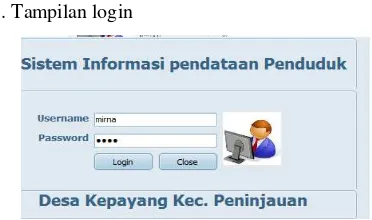 Gambar 1. Tampilan login sistem Informasi 