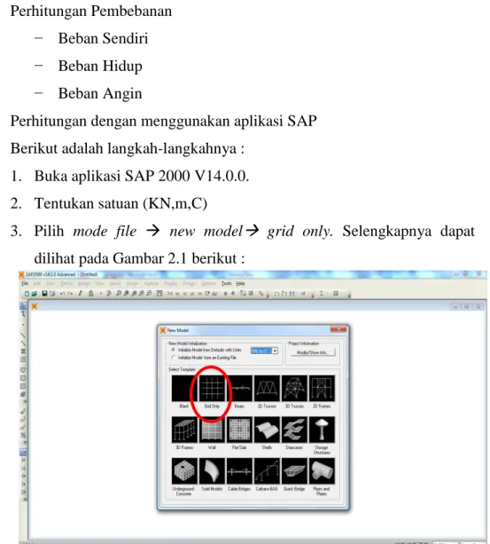Gambar 2.1 Tampilan awal yang ada pada SAP 2000 V14.0.0. 