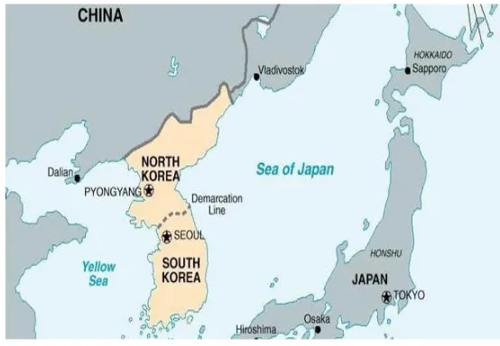 Gambar 1.1 Peta Korea Selatan