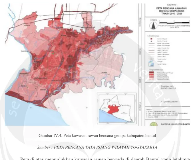 Gambar IV.4. Peta kawasan rawan bencana gempa kabupaten bantul 