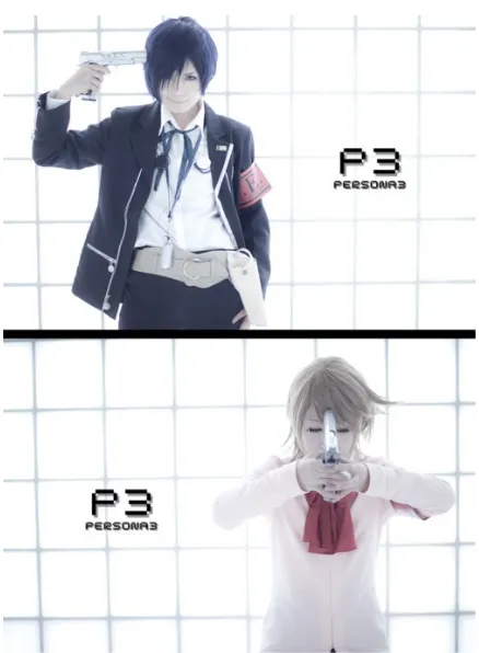 Gambar 5: Dua orang cosplayer dari Jepang yang memerankan tokoh Minato (atas) dan